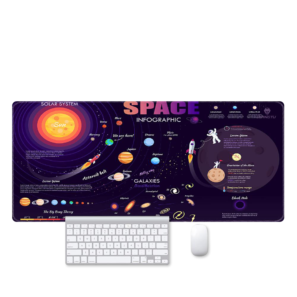 LANGTU XXXL Non-Slip Universe Infographic Gaming Mouse Pad