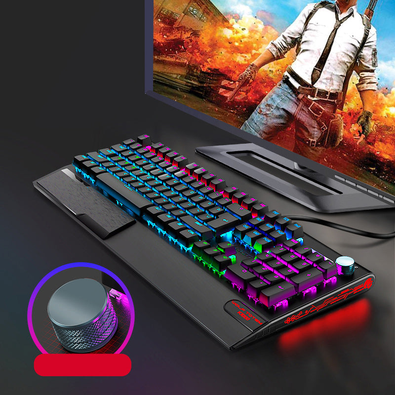 LANGTU Blue Switch Rainbow Backlit Mechanical Keyboard Black - Langtu Store