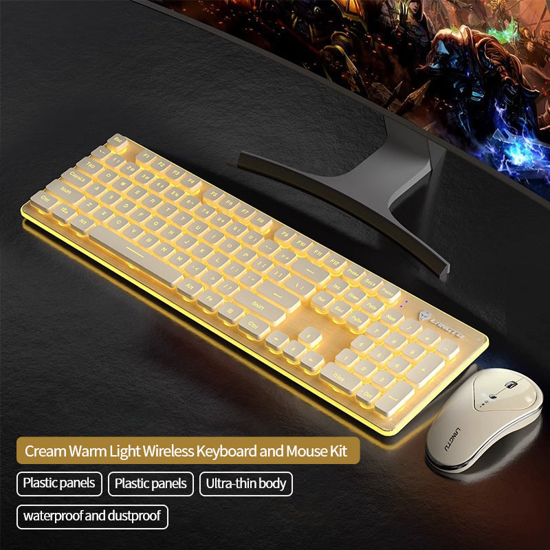 LANGTU LT600 Bluetooth backlit full metal panel membrane keyboard Mouse Set