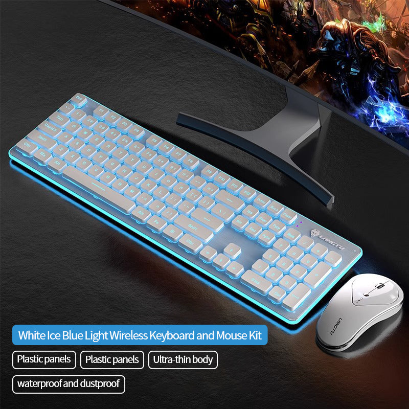 LANGTU LT600 Bluetooth backlit full metal panel membrane keyboard Mouse Set