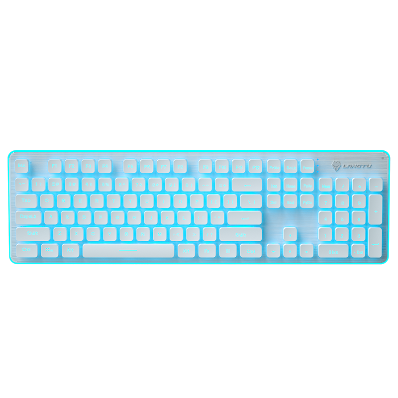 LANGTU L1 ice blue backlit full metal panel membrane keyboard