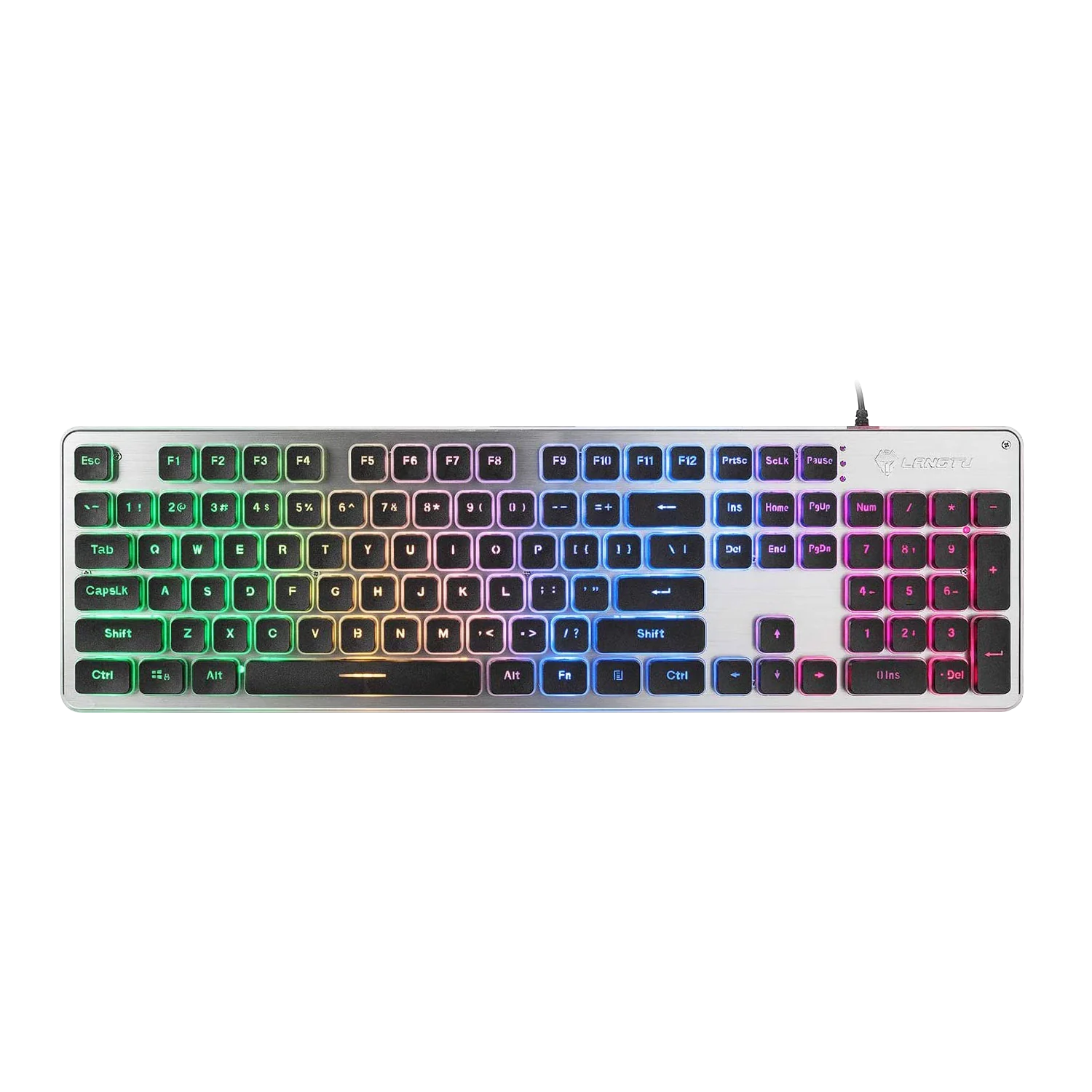 LANGTU L1 RGB backlit full metal panel membrane keyboard