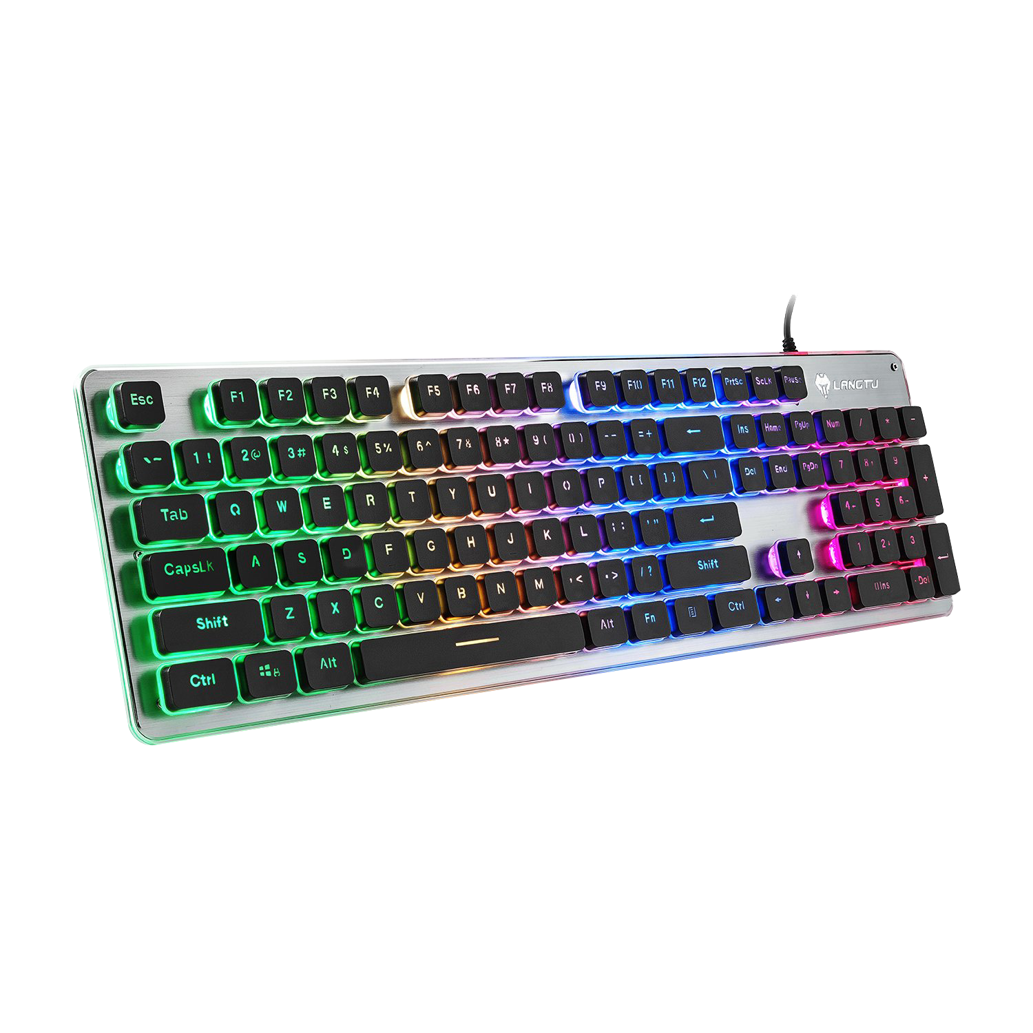 LANGTU L1 RGB backlit full metal panel membrane keyboard