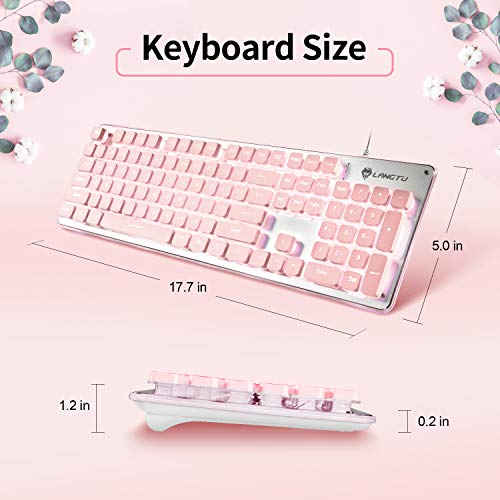 LANGTU Pink Backlit Wired Membrane Keyboard - Langtu Store