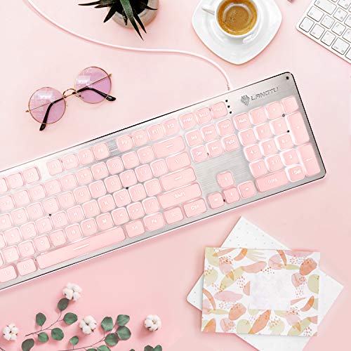 LANGTU Pink Backlit Wired Membrane Keyboard - Langtu Store