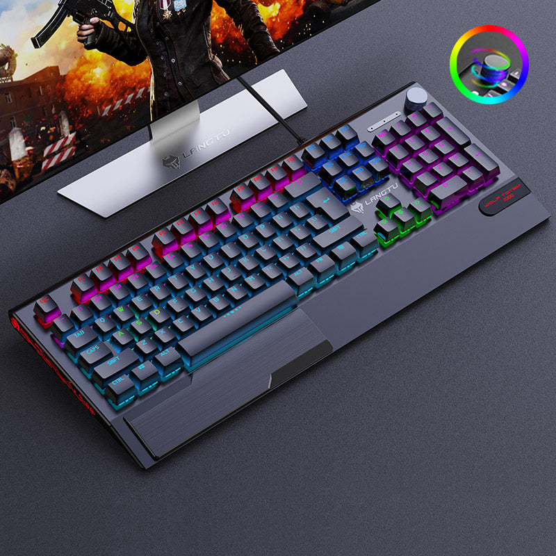 LANGTU Blue Switch Rainbow Backlit Mechanical Keyboard Black - Langtu Store