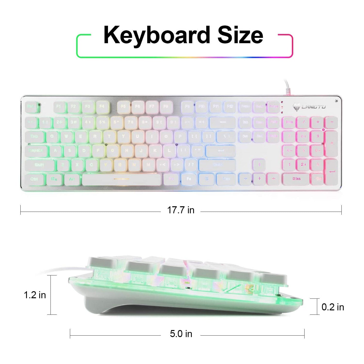 LANGTU L1 rainbow backlit membrane keyboard