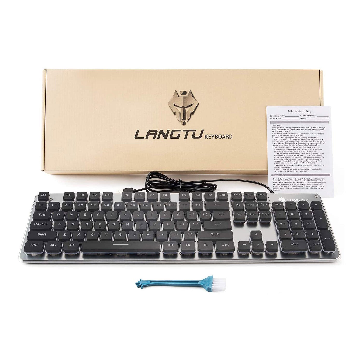 LANGTU L1 RGB backlit full metal panel membrane keyboard