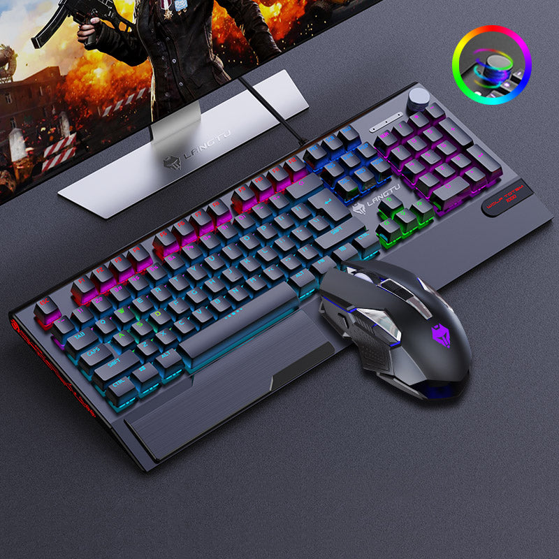 LANGTU Blue Switch Rainbow Backlit Mechanical Keyboard Black - Langtu Store