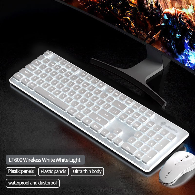 LANGTU LT600 Bluetooth backlit full metal panel membrane keyboard Mouse Set