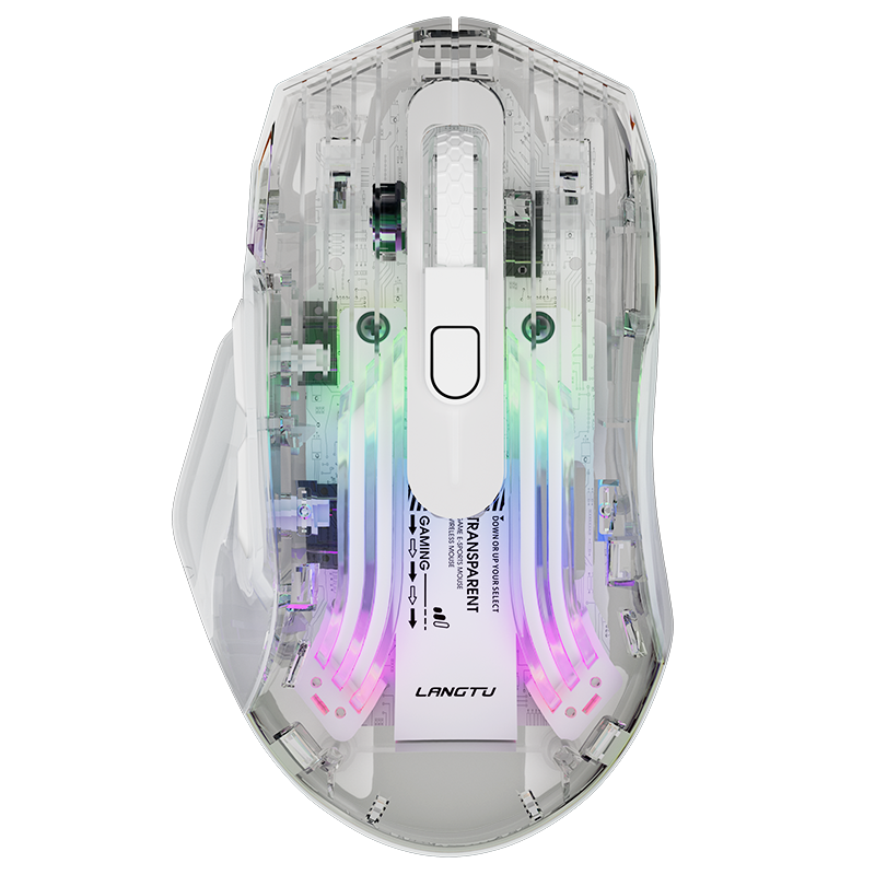 LANGTU G4 Tri-mode Transparent RGB Gaming Mouse