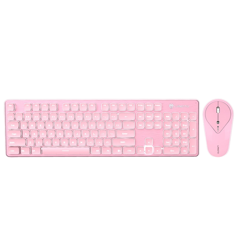 LANGTU LT600 Bluetooth backlit full metal panel membrane keyboard Mouse Set