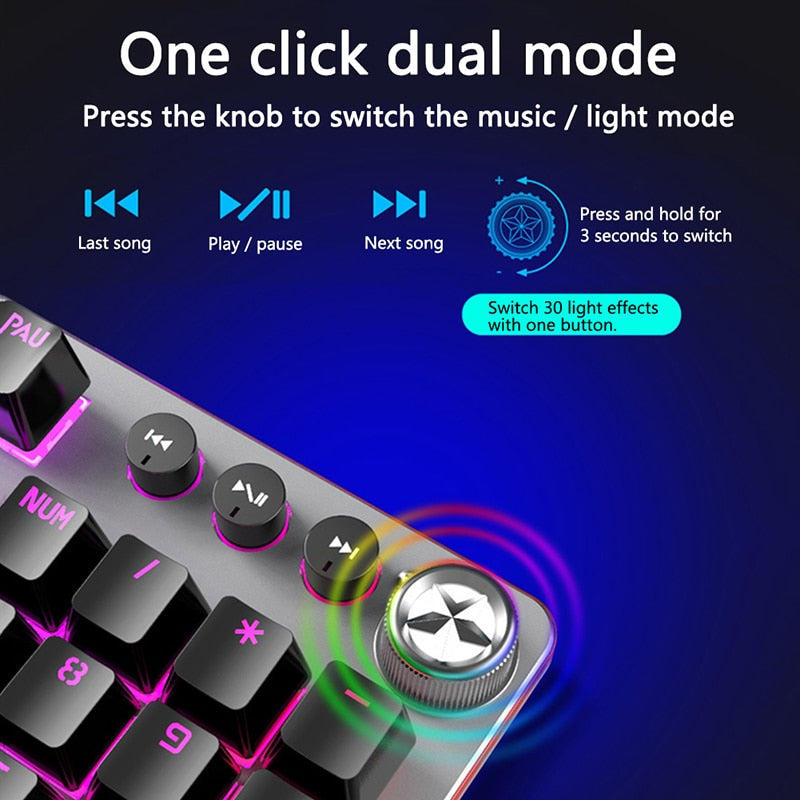 LANGTU G900 Supreme Rainbow Backlit Mechanical Keyboard MY Green - LANGTU Store