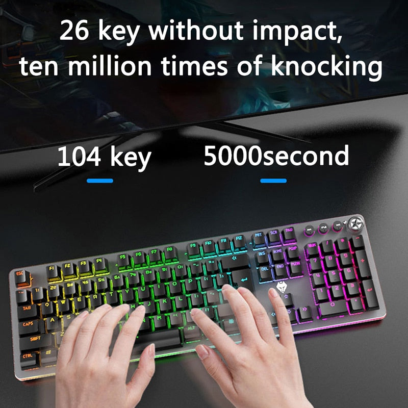 LANGTU G900 Supreme Rainbow Backlit Mechanical Keyboard MY Green - LANGTU Store