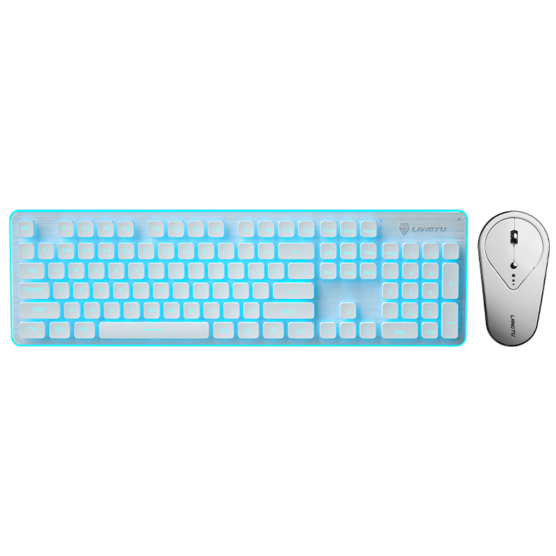 LANGTU LT600 Bluetooth backlit full metal panel membrane keyboard Mouse Set