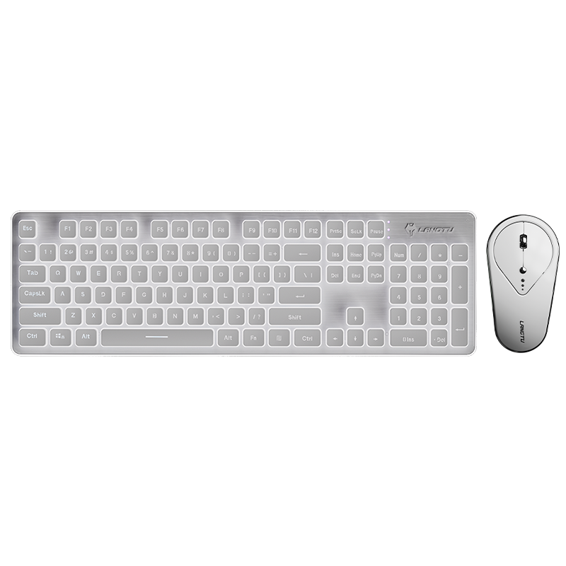 LANGTU LT600 Bluetooth backlit full metal panel membrane keyboard Mouse Set