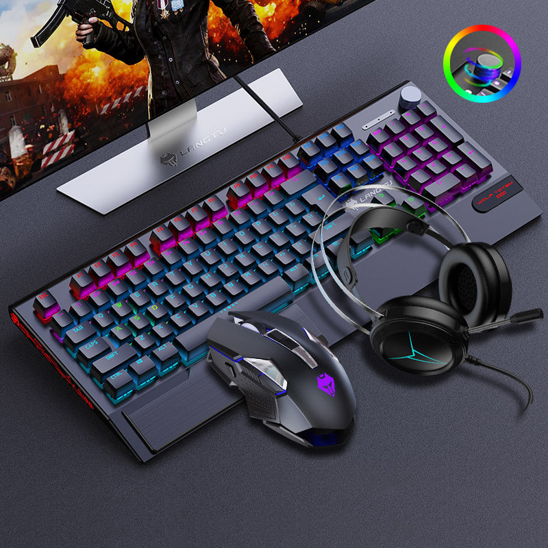 LANGTU Blue Switch Rainbow Backlit Mechanical Keyboard Black - Langtu Store